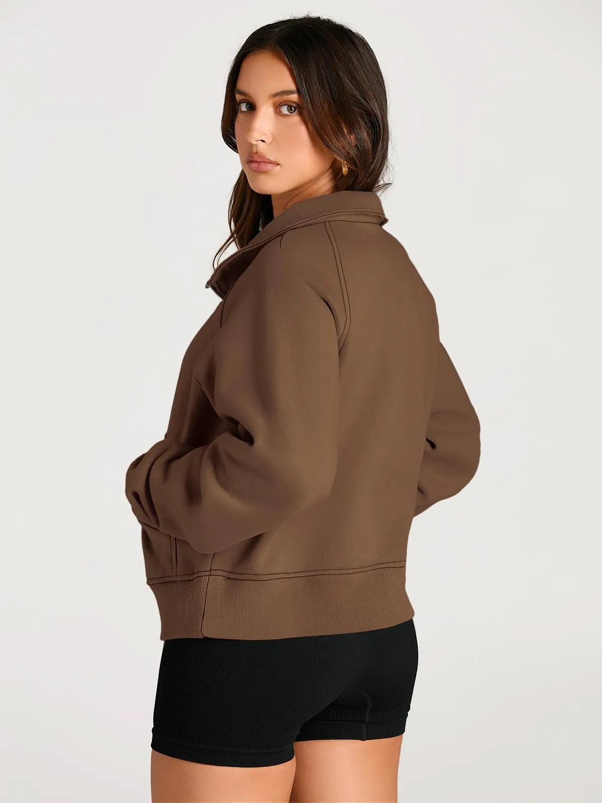 AUTOMET Womens Sweatshirts Half Zip Cropped Pullover Fleece Quarter Zipper Hoodies 2024 Fall Fashion Outfits Clothes