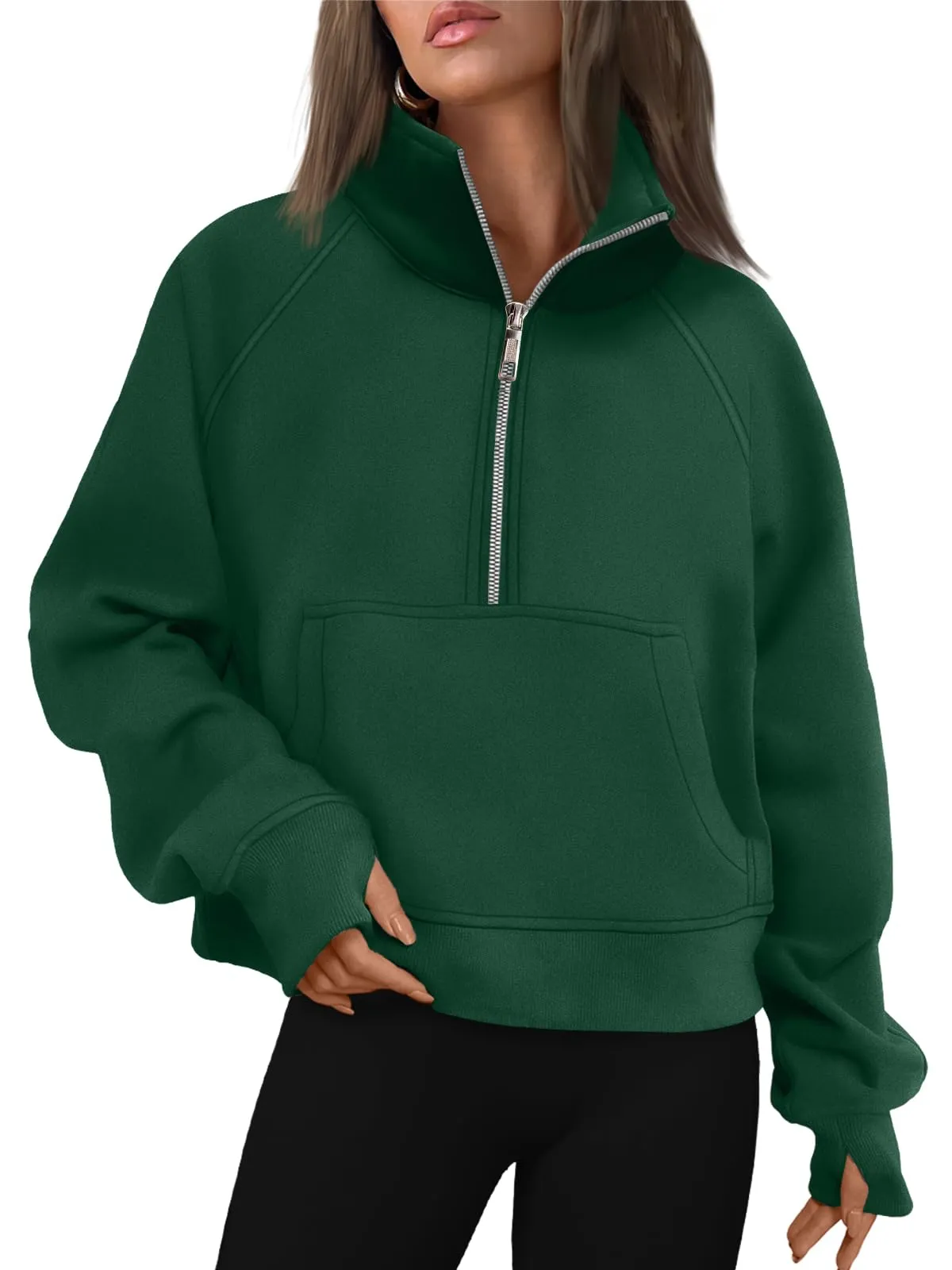 AUTOMET Womens Sweatshirts Half Zip Cropped Pullover Fleece Quarter Zipper Hoodies 2024 Fall Fashion Outfits Clothes
