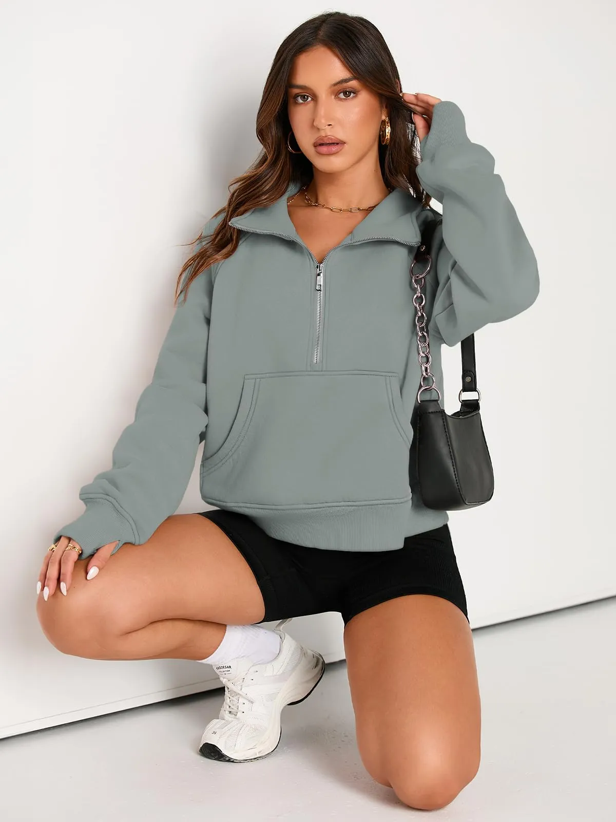 AUTOMET Womens Sweatshirts Half Zip Cropped Pullover Fleece Quarter Zipper Hoodies 2024 Fall Fashion Outfits Clothes