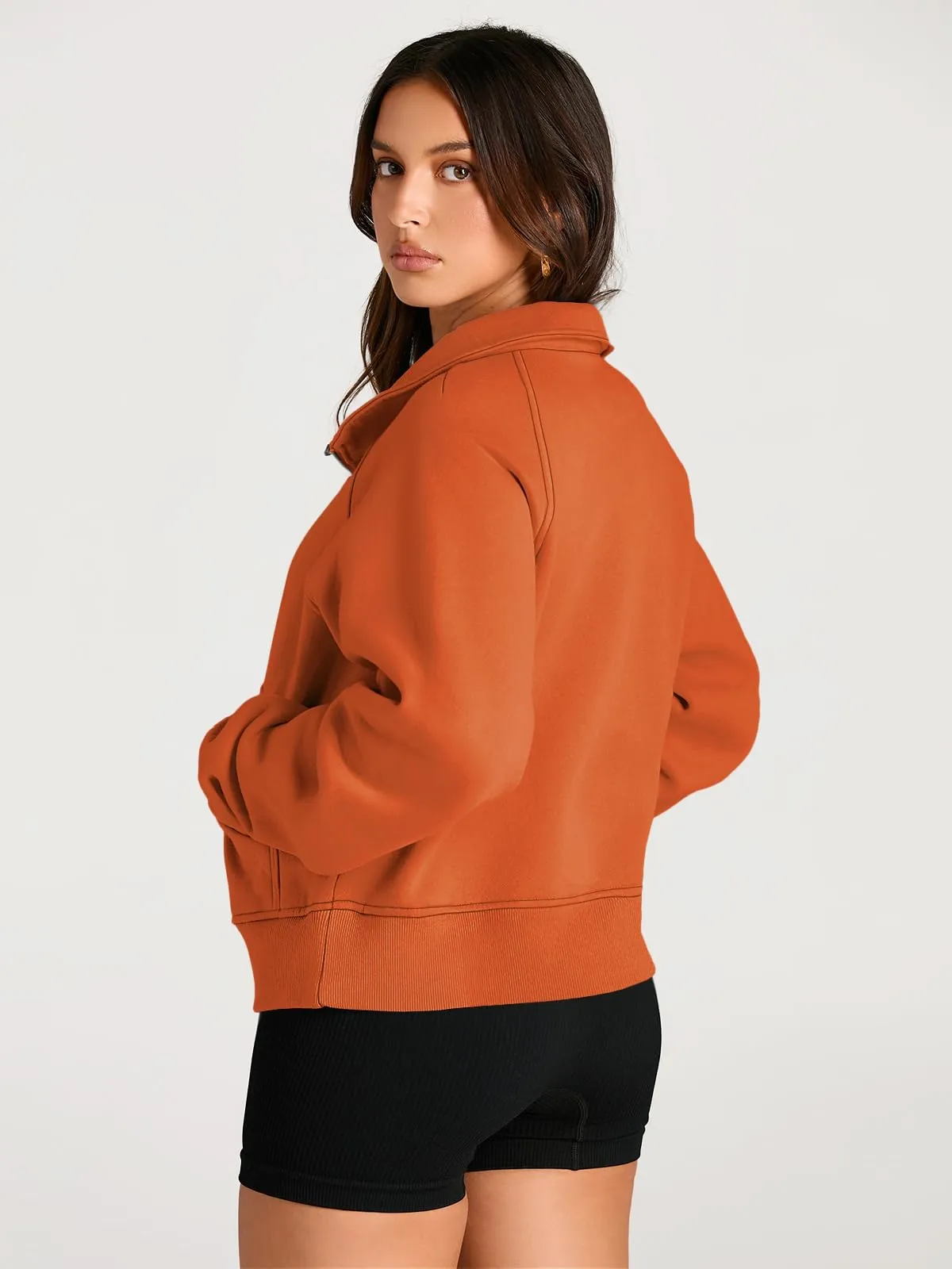 AUTOMET Womens Sweatshirts Half Zip Cropped Pullover Fleece Quarter Zipper Hoodies 2024 Fall Fashion Outfits Clothes