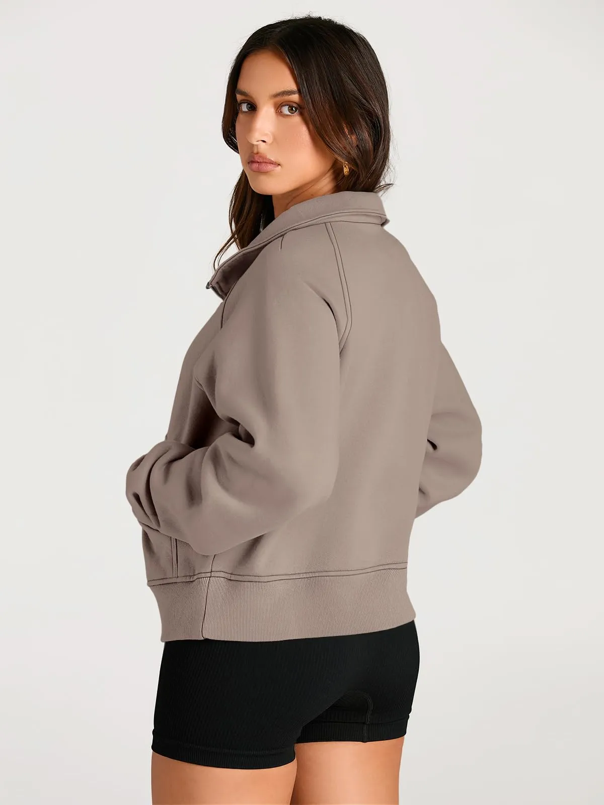 AUTOMET Womens Sweatshirts Half Zip Cropped Pullover Fleece Quarter Zipper Hoodies 2024 Fall Fashion Outfits Clothes