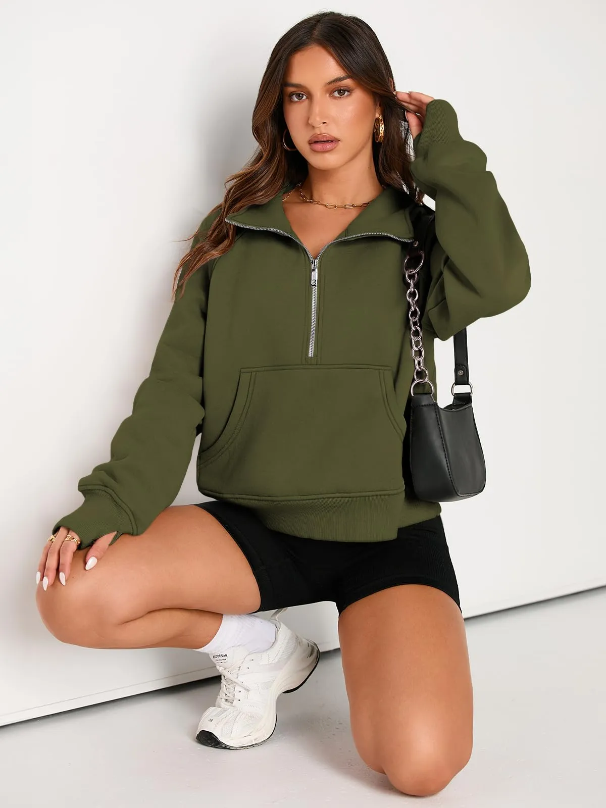 AUTOMET Womens Sweatshirts Half Zip Cropped Pullover Fleece Quarter Zipper Hoodies 2024 Fall Fashion Outfits Clothes