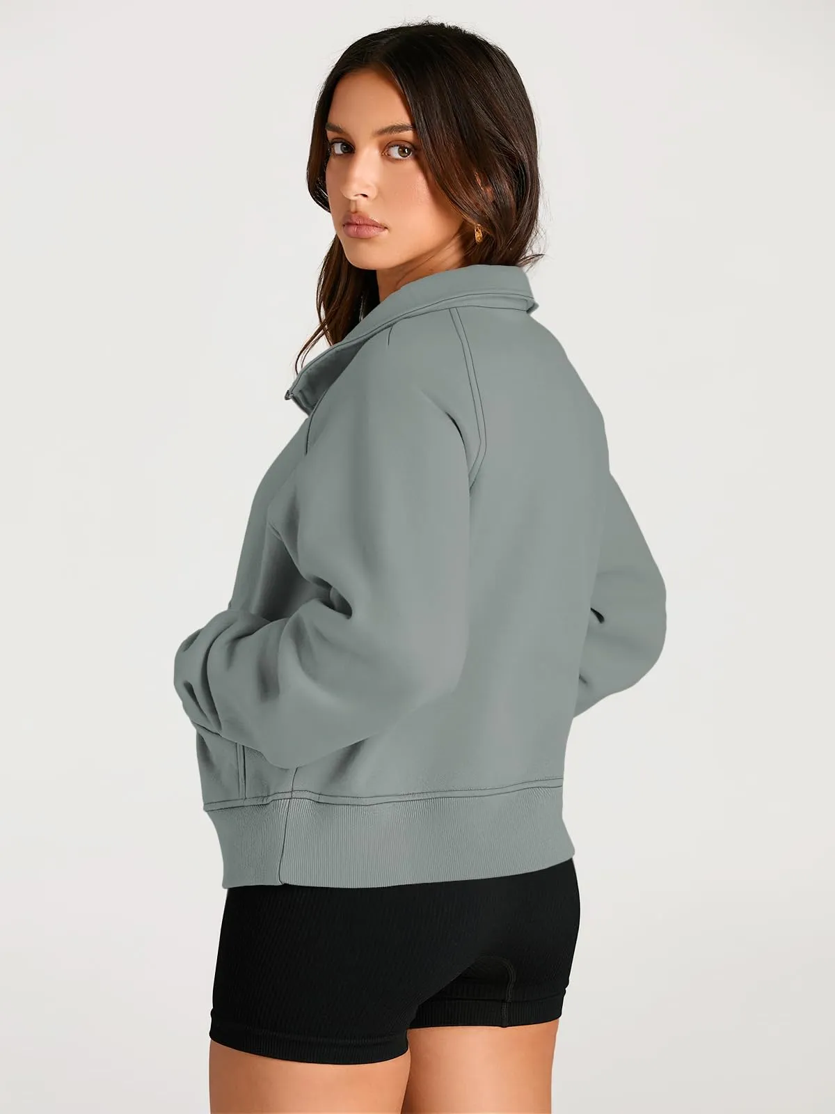 AUTOMET Womens Sweatshirts Half Zip Cropped Pullover Fleece Quarter Zipper Hoodies 2024 Fall Fashion Outfits Clothes