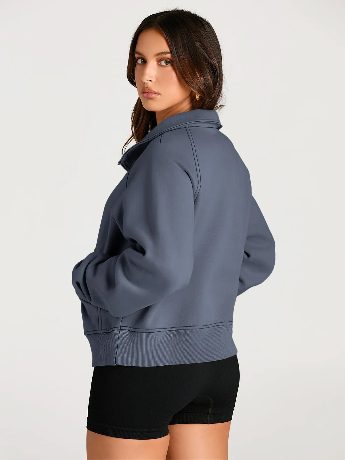 AUTOMET Womens Sweatshirts Half Zip Cropped Pullover Fleece Quarter Zipper Hoodies 2024 Fall Fashion Outfits Clothes