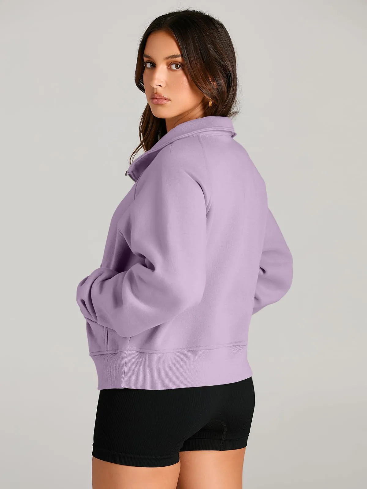 AUTOMET Womens Sweatshirts Half Zip Cropped Pullover Fleece Quarter Zipper Hoodies 2024 Fall Fashion Outfits Clothes