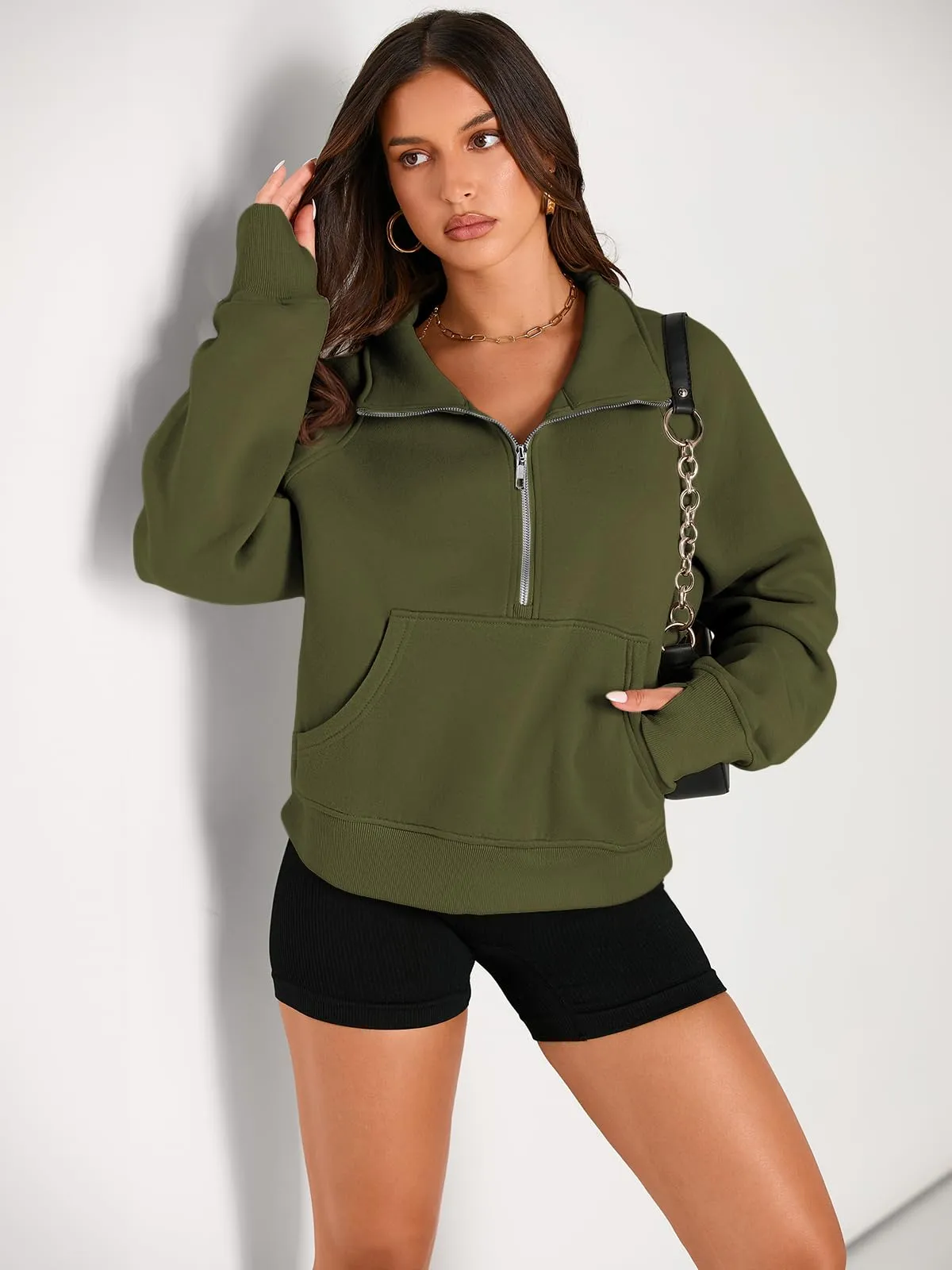 AUTOMET Womens Sweatshirts Half Zip Cropped Pullover Fleece Quarter Zipper Hoodies 2024 Fall Fashion Outfits Clothes