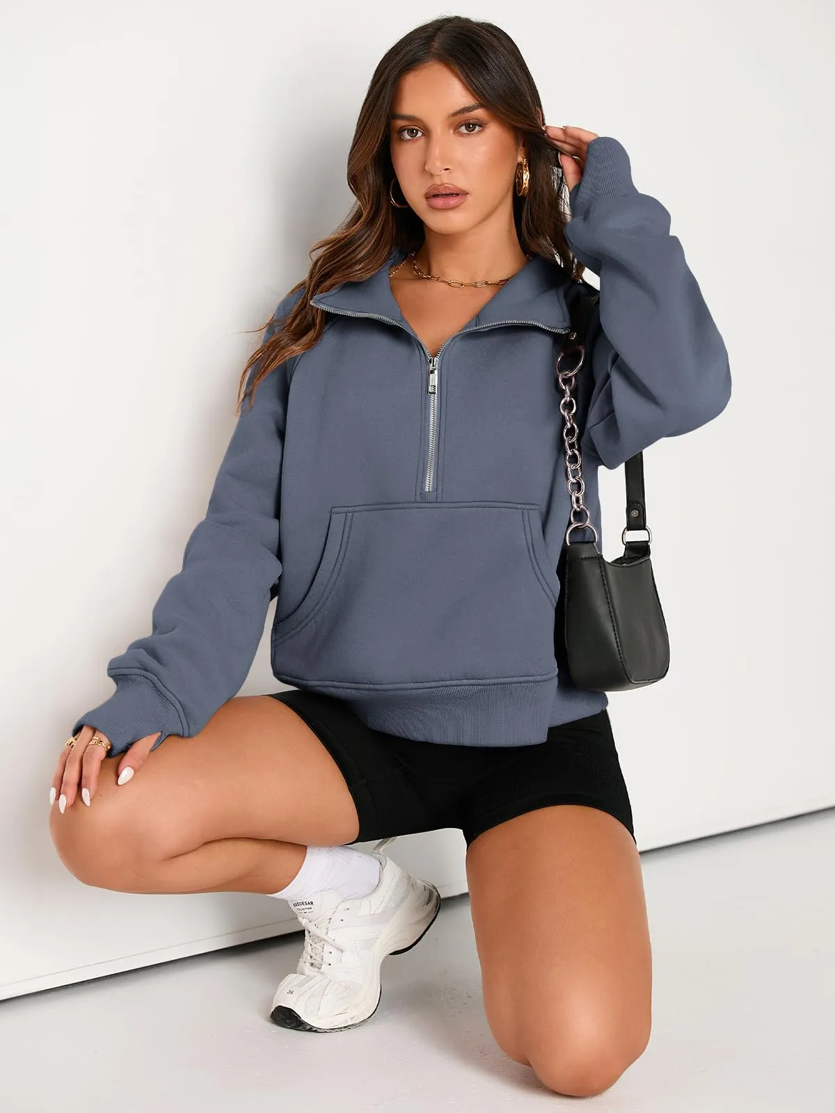 AUTOMET Womens Sweatshirts Half Zip Cropped Pullover Fleece Quarter Zipper Hoodies 2024 Fall Fashion Outfits Clothes