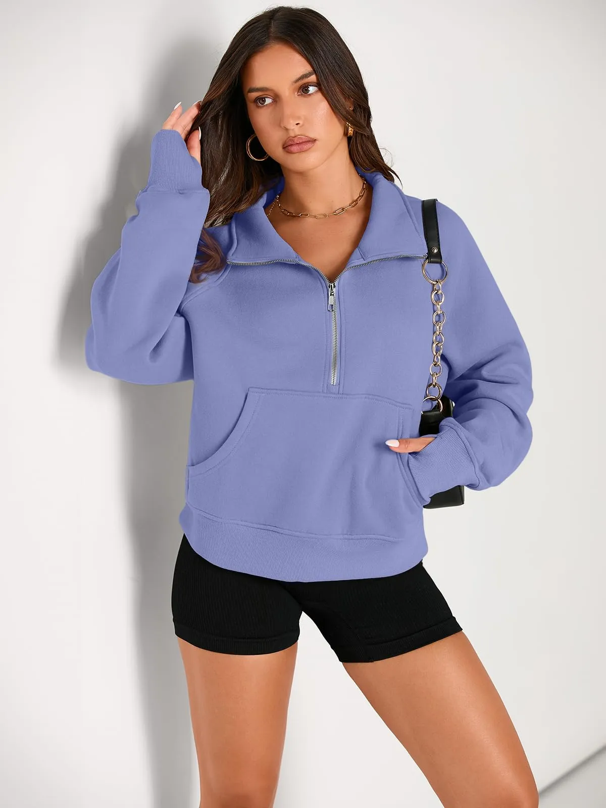 AUTOMET Womens Sweatshirts Half Zip Cropped Pullover Fleece Quarter Zipper Hoodies 2024 Fall Fashion Outfits Clothes