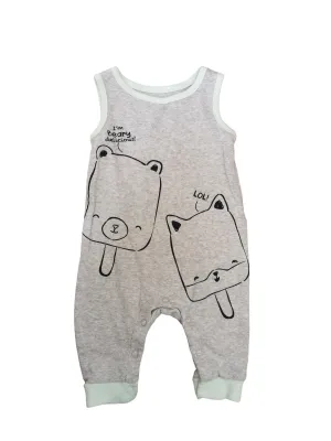 BABY BOY SIZE 0/3 MONTHS - JOE FRESH, Soft & Cute Summer Tank Romper EUC B50