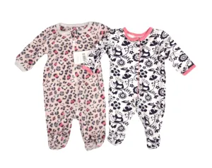 BABY GIRL SIZE 0/3 MONTHS - KOALA BABY / GEORGE, 2 Pack Graphic Onesies NWT / VGUC B20