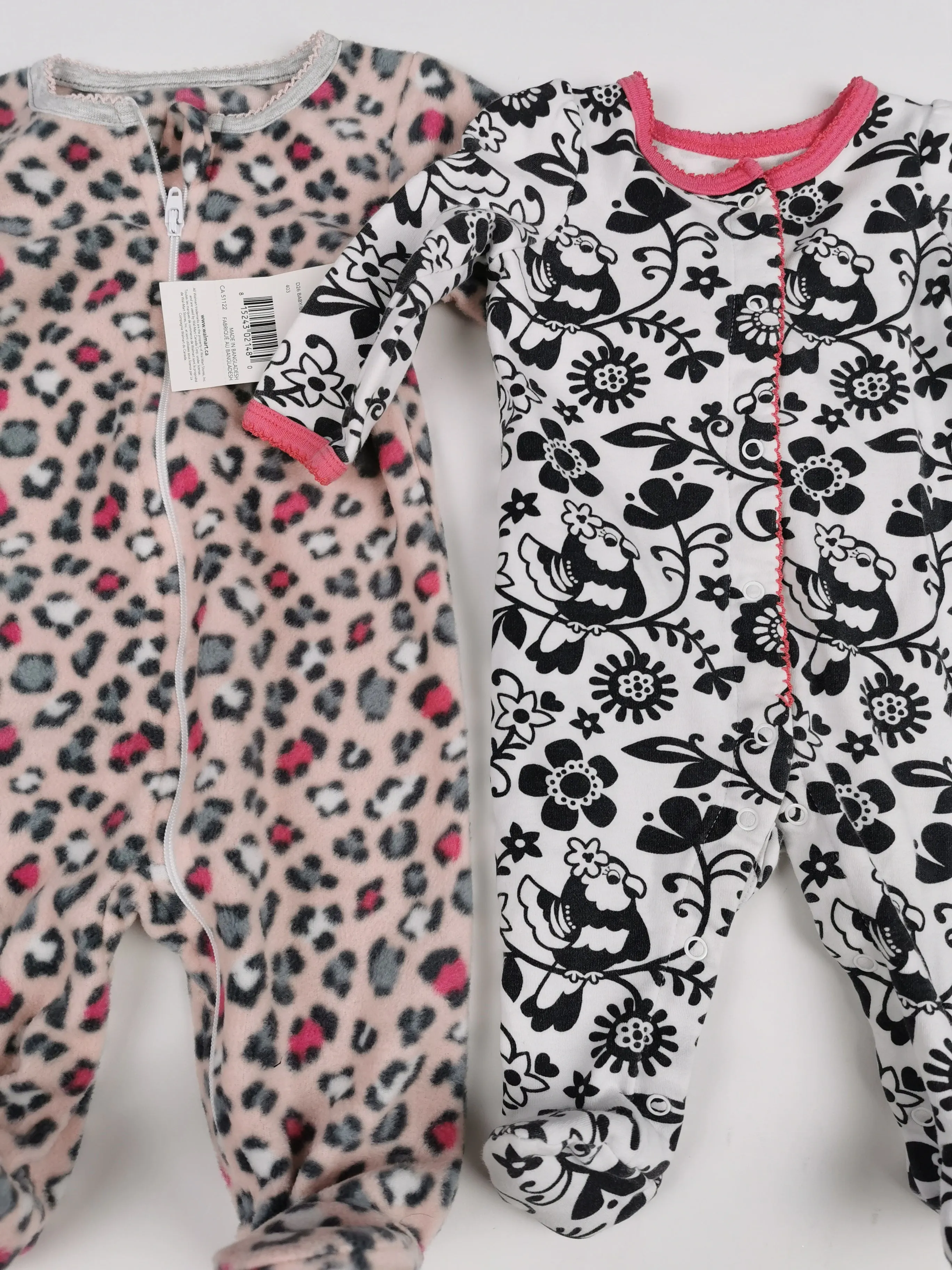 BABY GIRL SIZE 0/3 MONTHS - KOALA BABY / GEORGE, 2 Pack Graphic Onesies NWT / VGUC B20