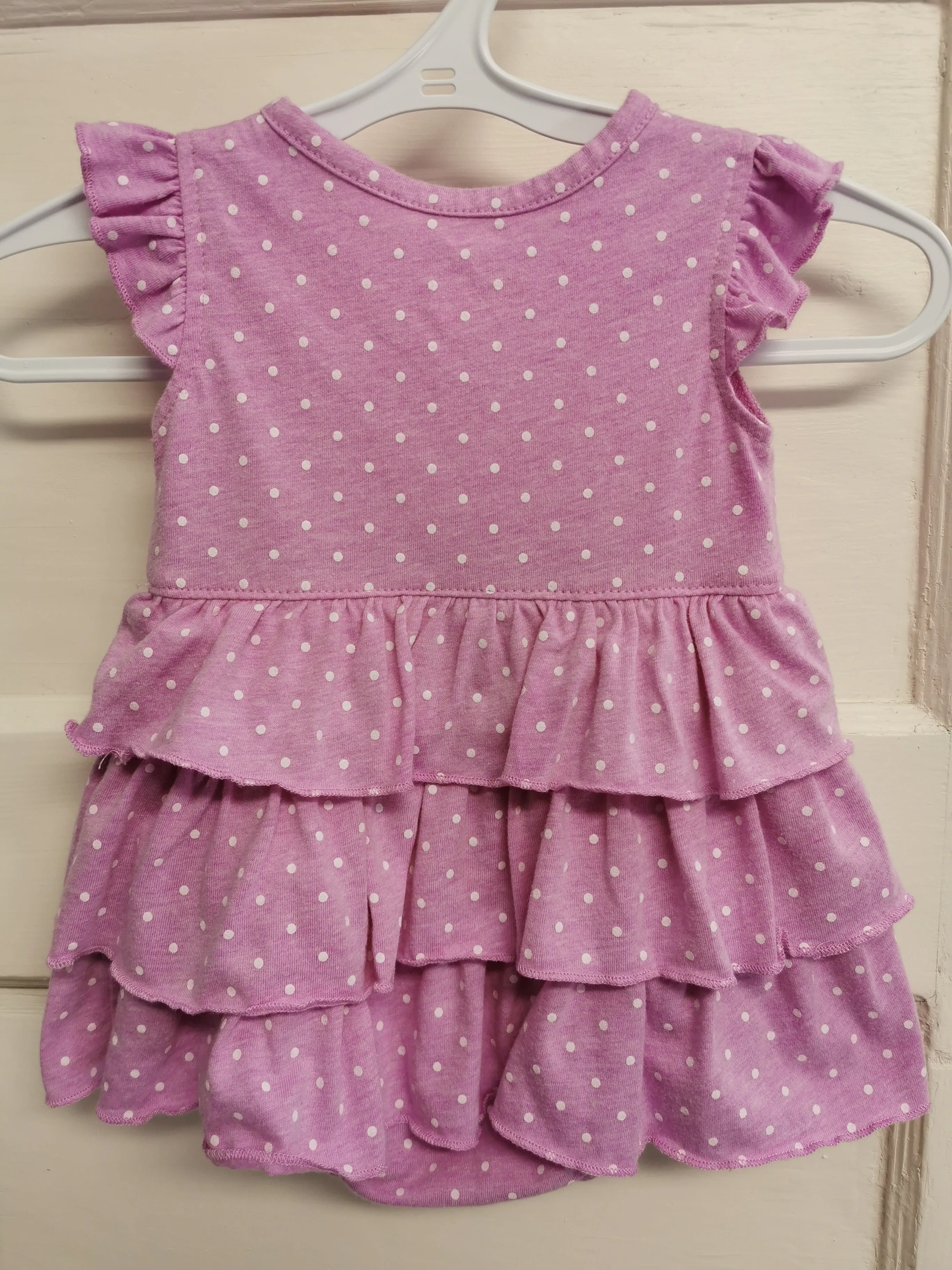 BABY GIRL SIZE 3 MONTHS - CARTER'S, Soft Pink Onesie Ruffled Dress EUC B38