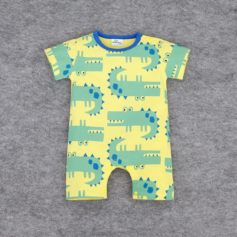 Baby Rompers Animal Cartoon Cotton Baby Wear Summer Short-Sleeved Infant Jumpsuit Boy Girl Baby Clothing born Bebe Bib Romper