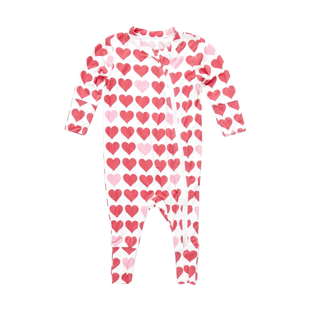 Bamboo Romper-Tiny Hearts