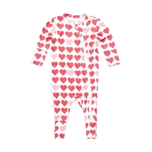 Bamboo Romper-Tiny Hearts