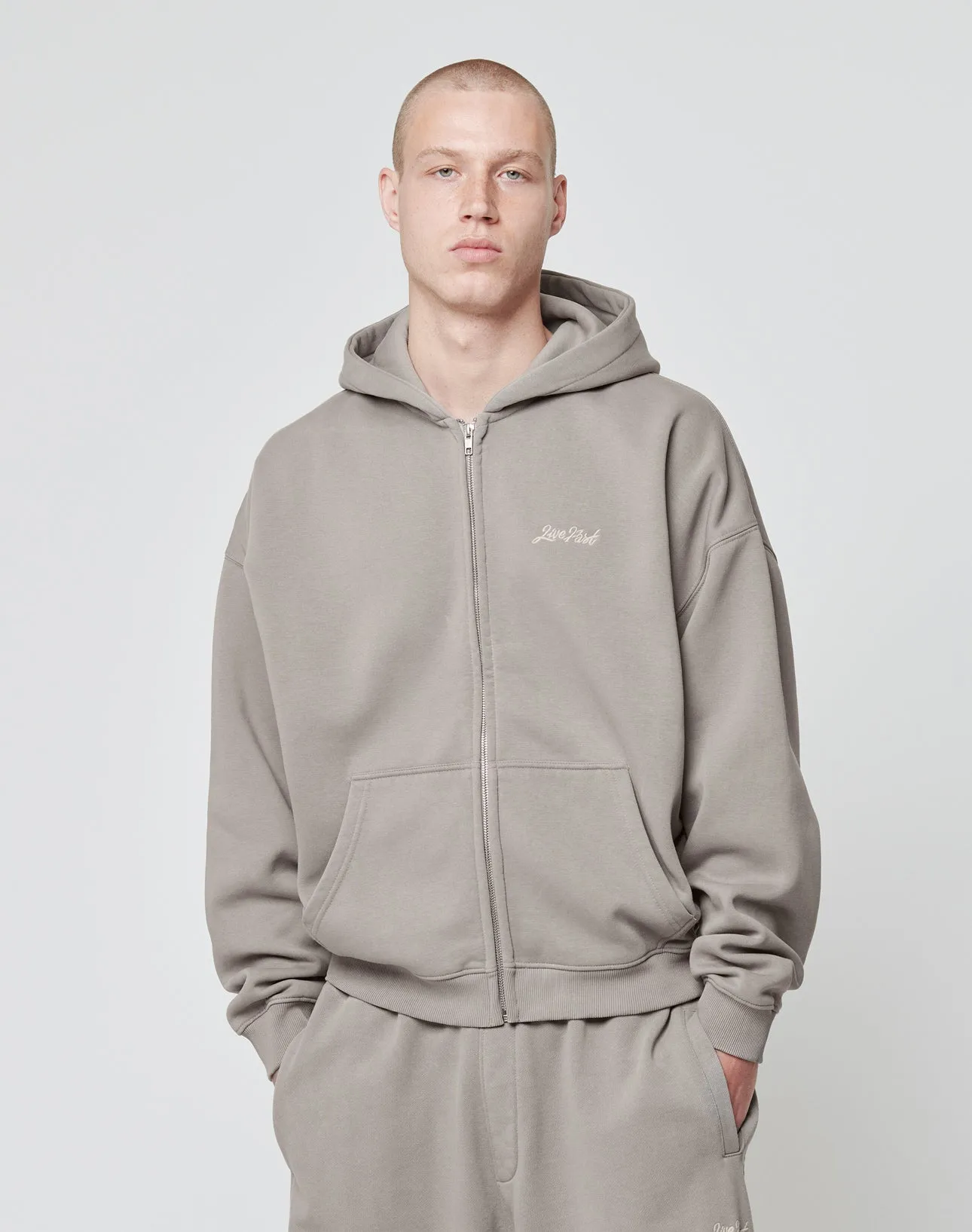 Basic Script Hooded Zip