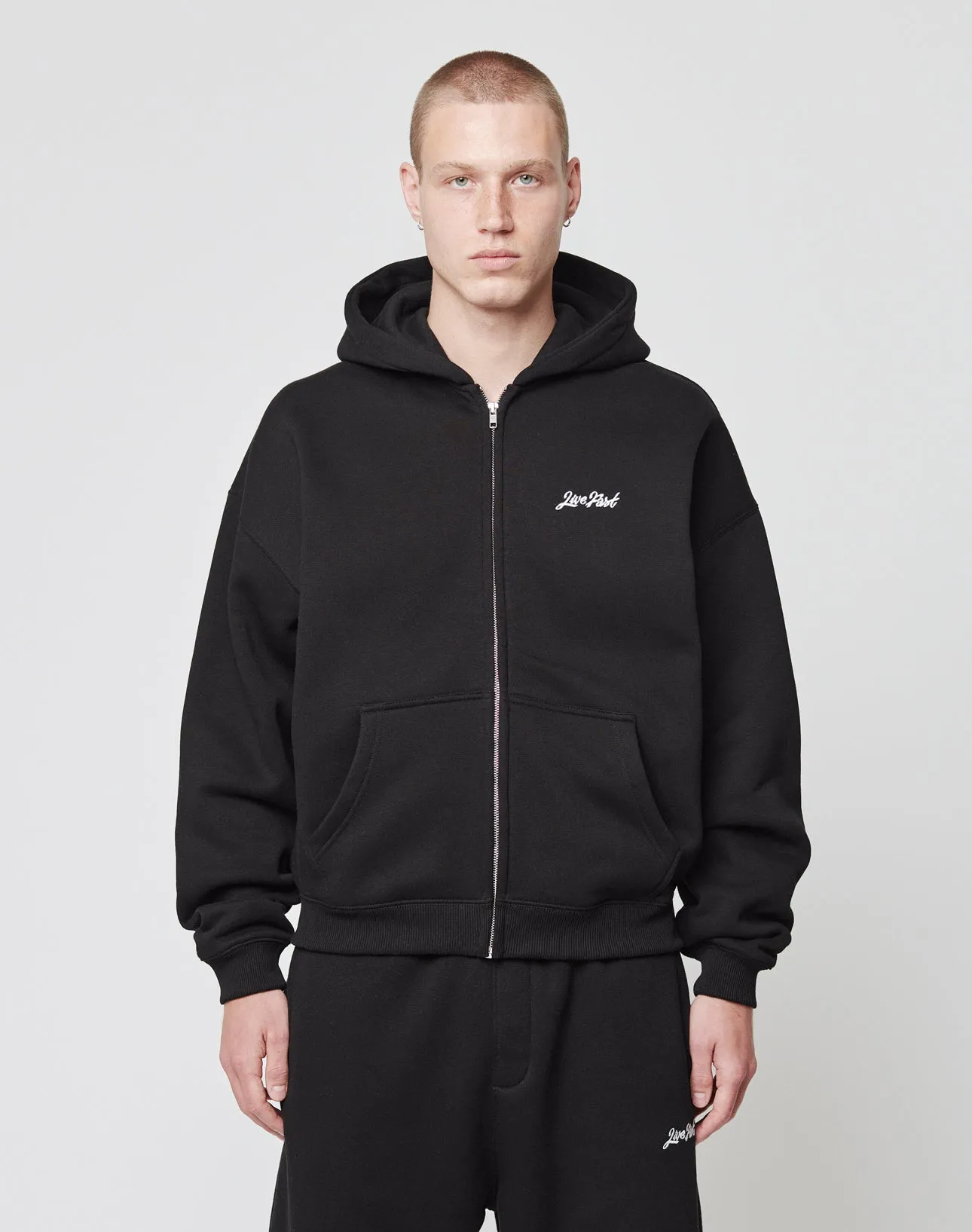Basic Script Hooded Zip