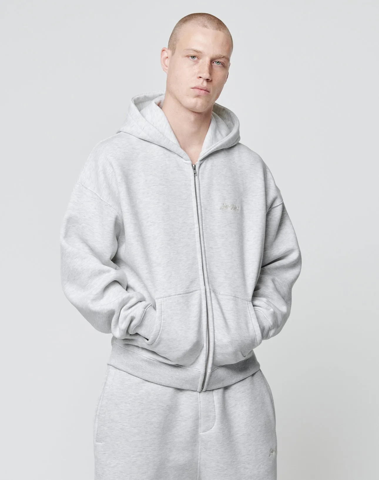 Basic Script Hooded Zip