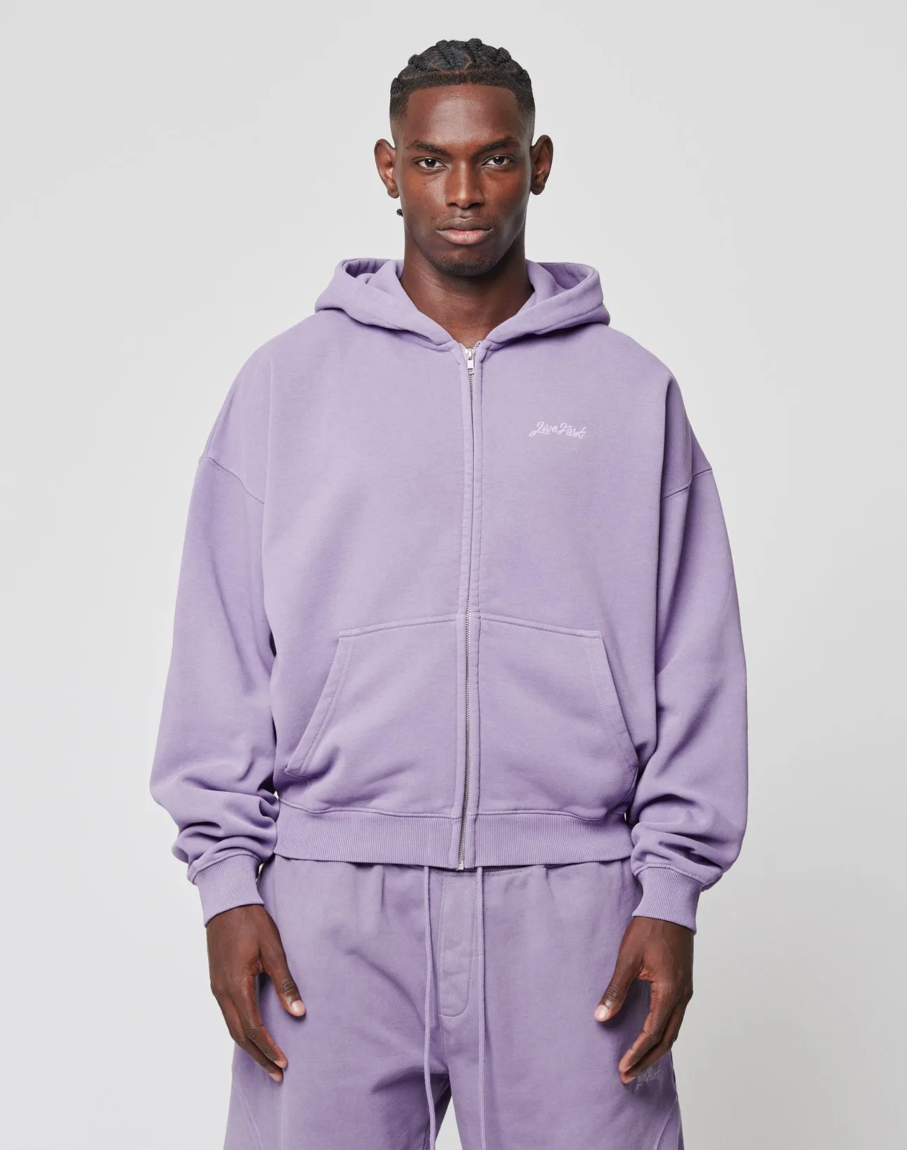 Basic Script Hooded Zip