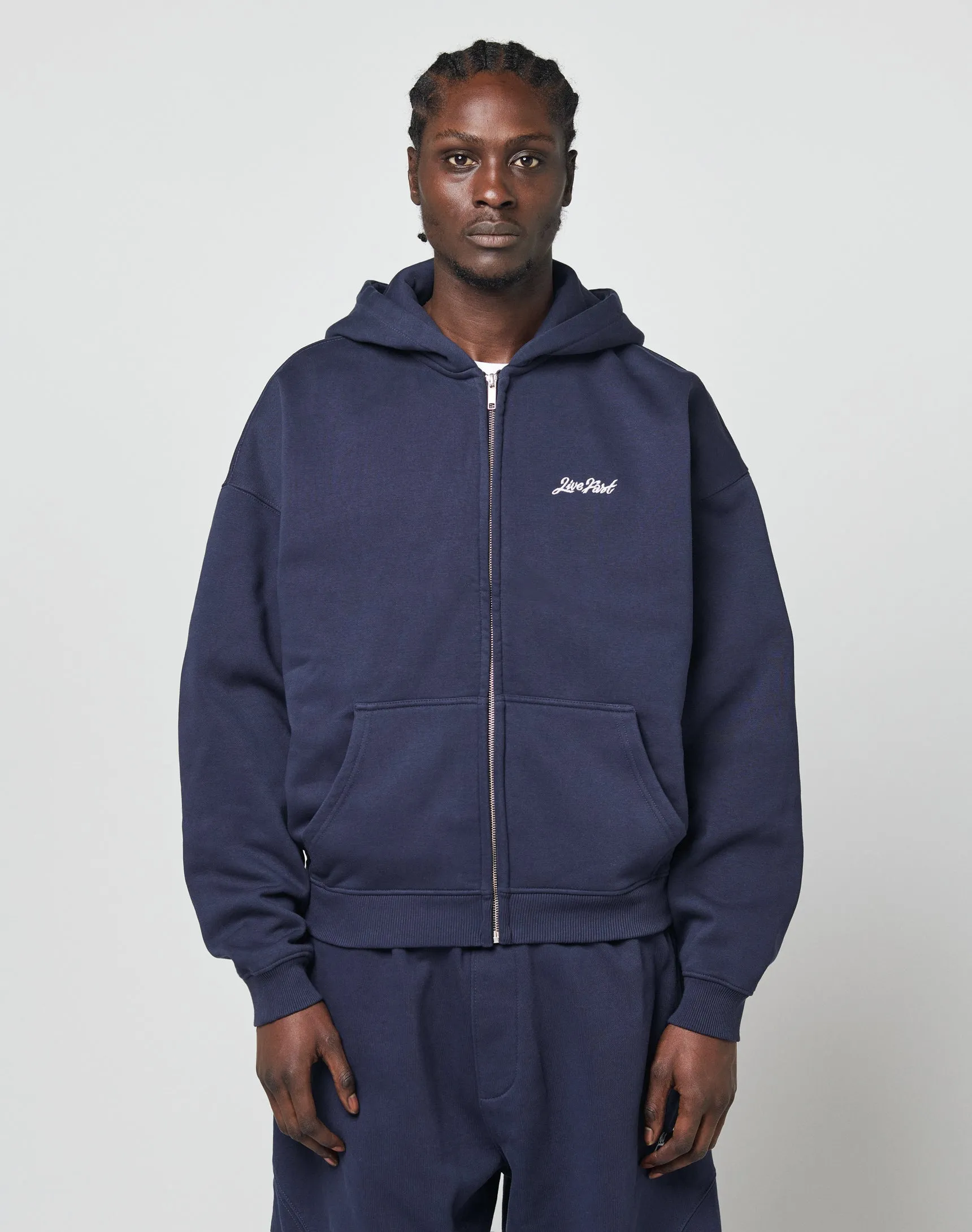 Basic Script Hooded Zip