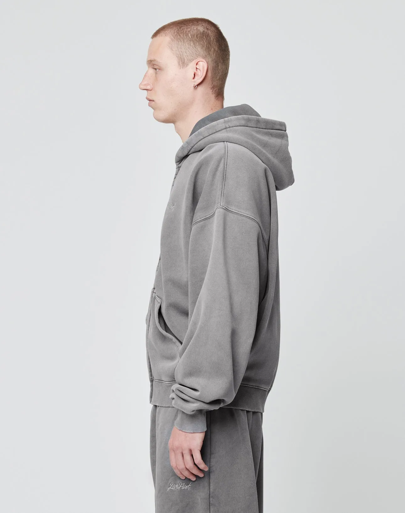 Basic Script Hooded Zip