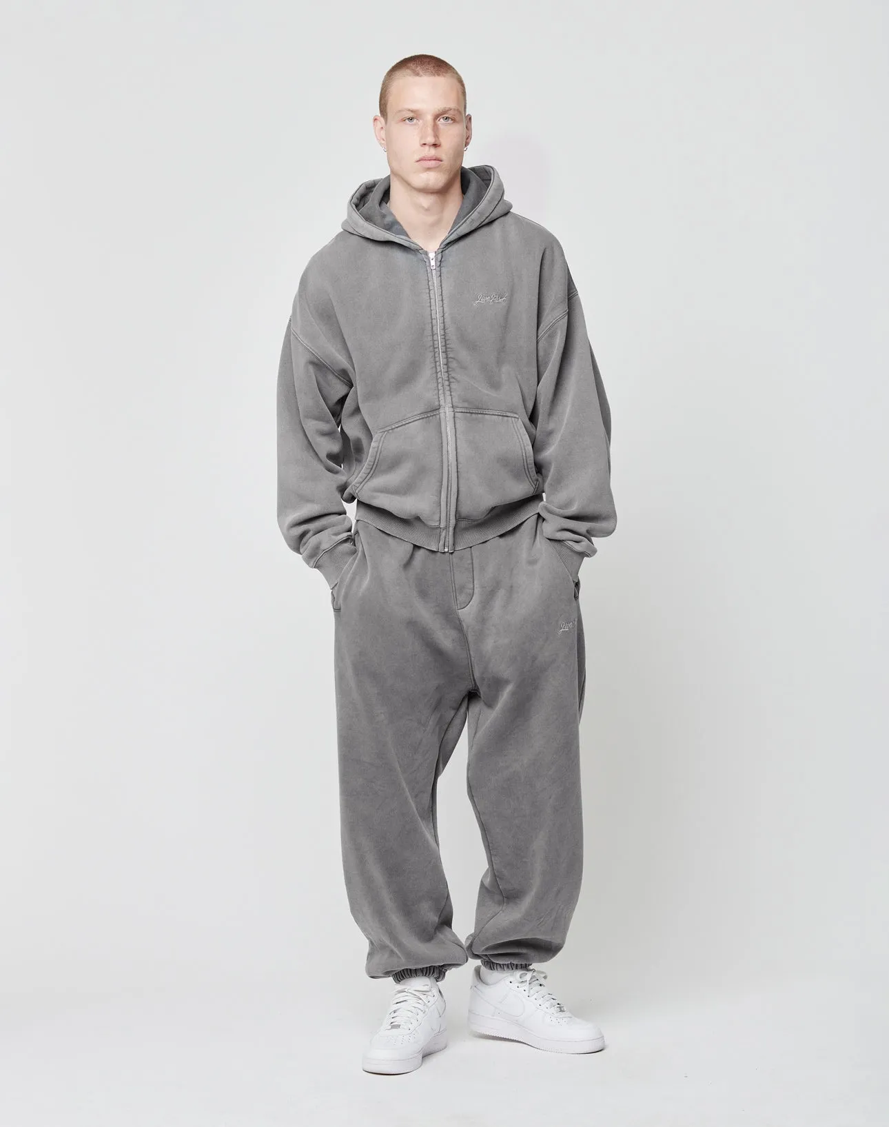Basic Script Hooded Zip