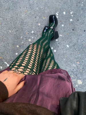 Belladonna Lace Tights in Emerald
