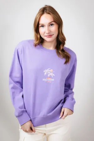 Billabong Palmy Brooklyn Fleece Sweatshirt for Women in Purple Punch | UBJFT00250-PKK0