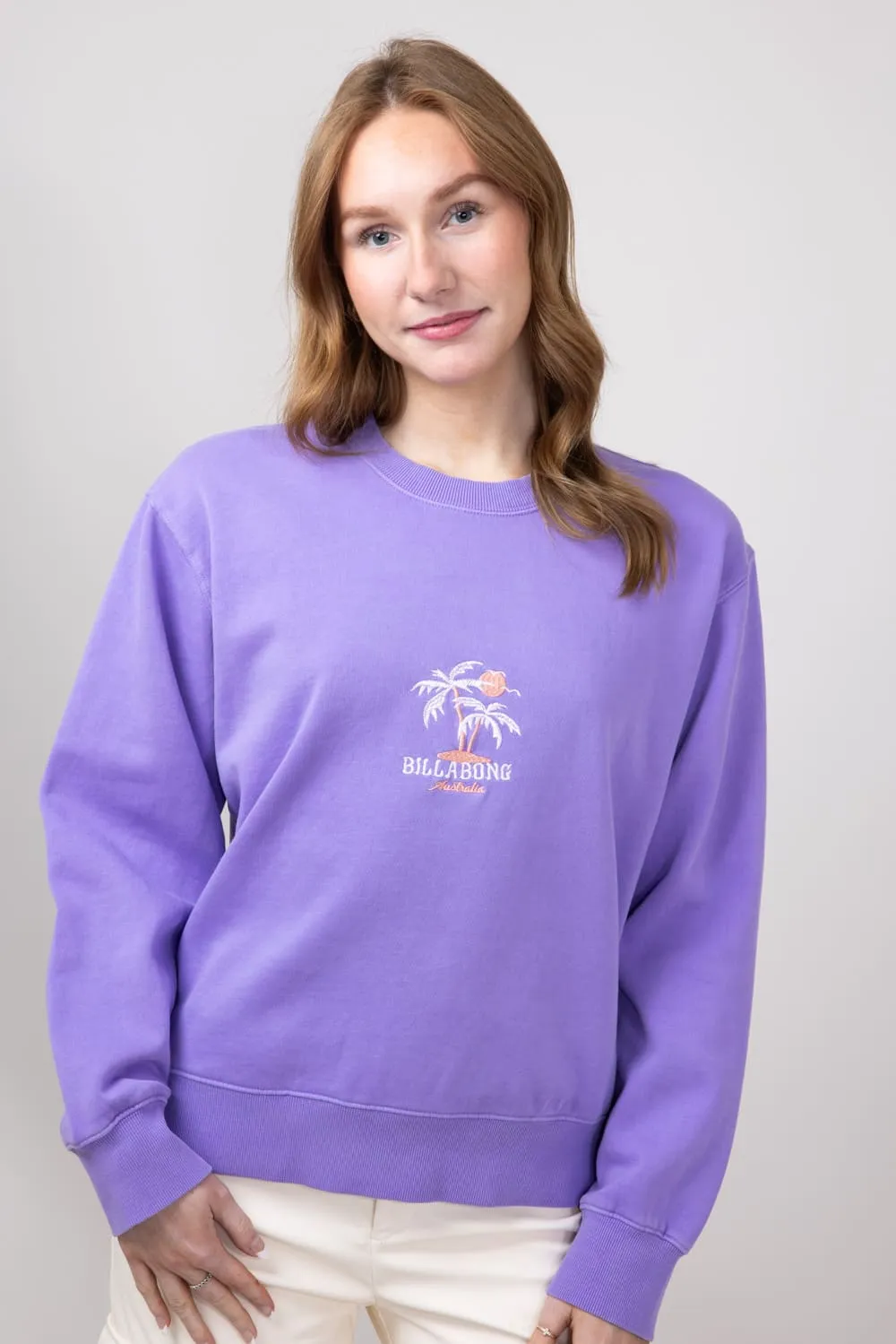 Billabong Palmy Brooklyn Fleece Sweatshirt for Women in Purple Punch | UBJFT00250-PKK0