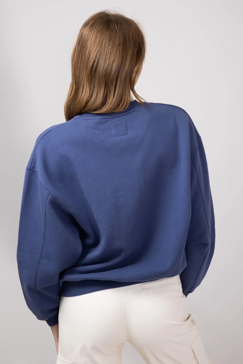 Billabong Tiki Vibe Kendall Fleece Sweatshirt for Women in Blue Surf | UBJFT00194-BJNW