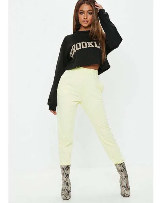 BLACK BROOKLYN CROPPED SWEATSHIRT FOR womens
