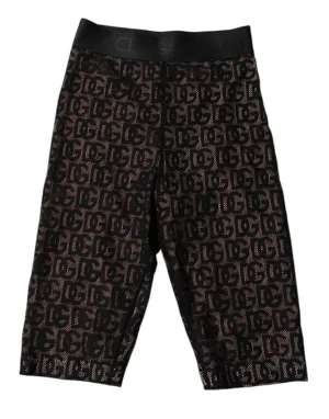 Black Logo Monogram Cropped Tights Underwear