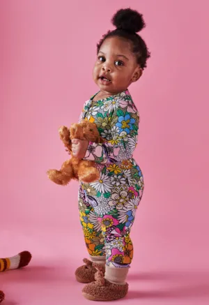 Bliss Floral Organic LS Zip Romper