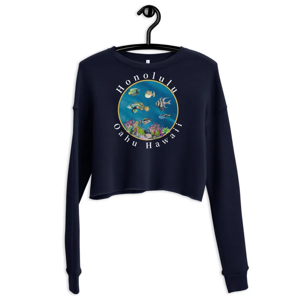 Blue Lagoon Crop Sweatshirt