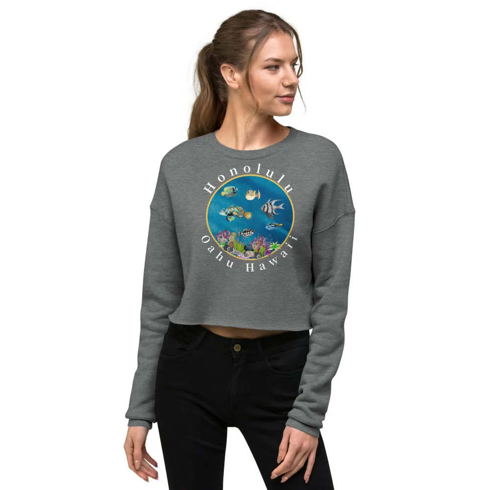 Blue Lagoon Crop Sweatshirt