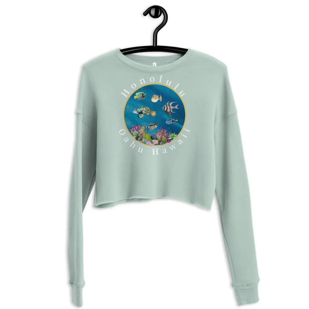 Blue Lagoon Crop Sweatshirt