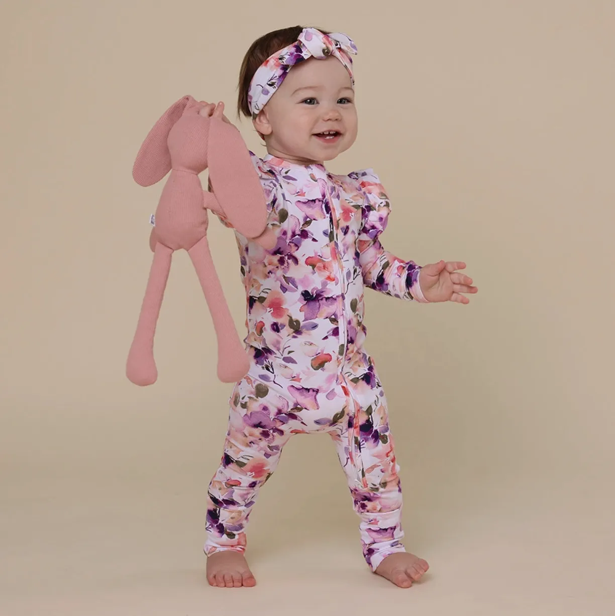 Blushing Beauty Organic Snugglesuit Convertible Romper with Frill