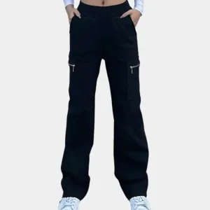 Cargo Pants – Zipper Pocket Detail – Sporty Casual Look