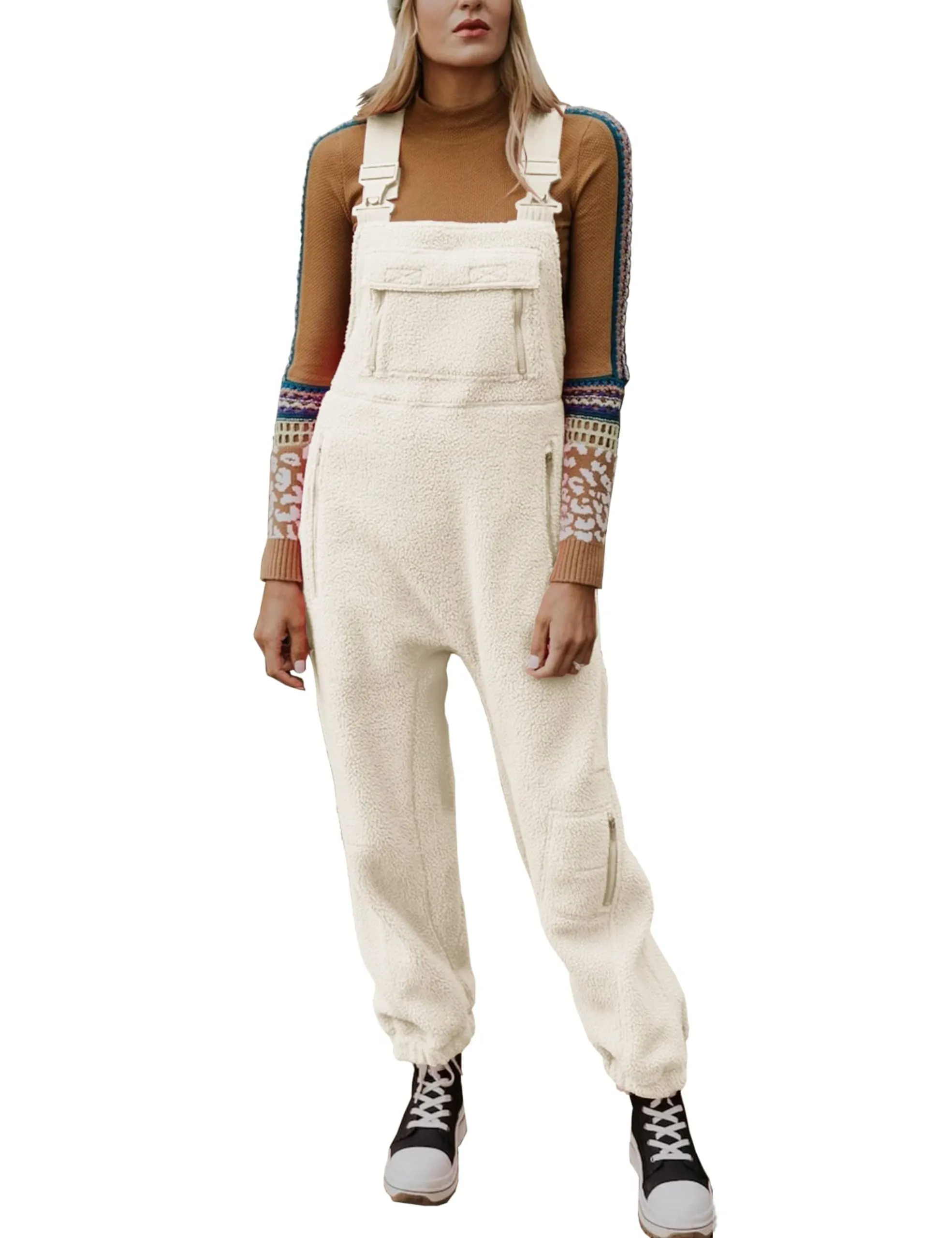 Christmas Sale 50% OFF - 2024 New Women's Fleece Warm Overalls Loose Casual Jumpsuits (Buy 2 Free Shipping)