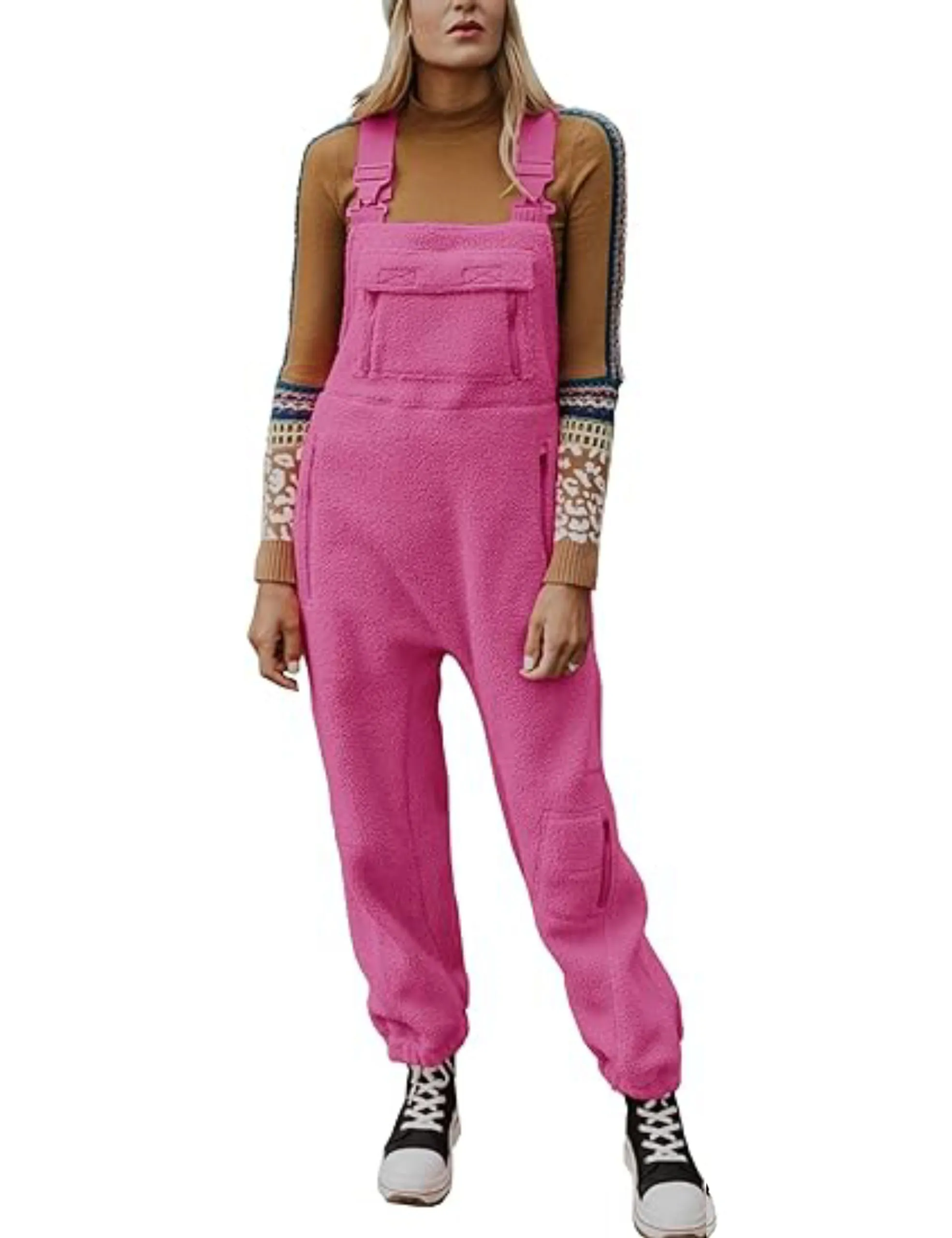 Christmas Sale 50% OFF - 2024 New Women's Fleece Warm Overalls Loose Casual Jumpsuits (Buy 2 Free Shipping)