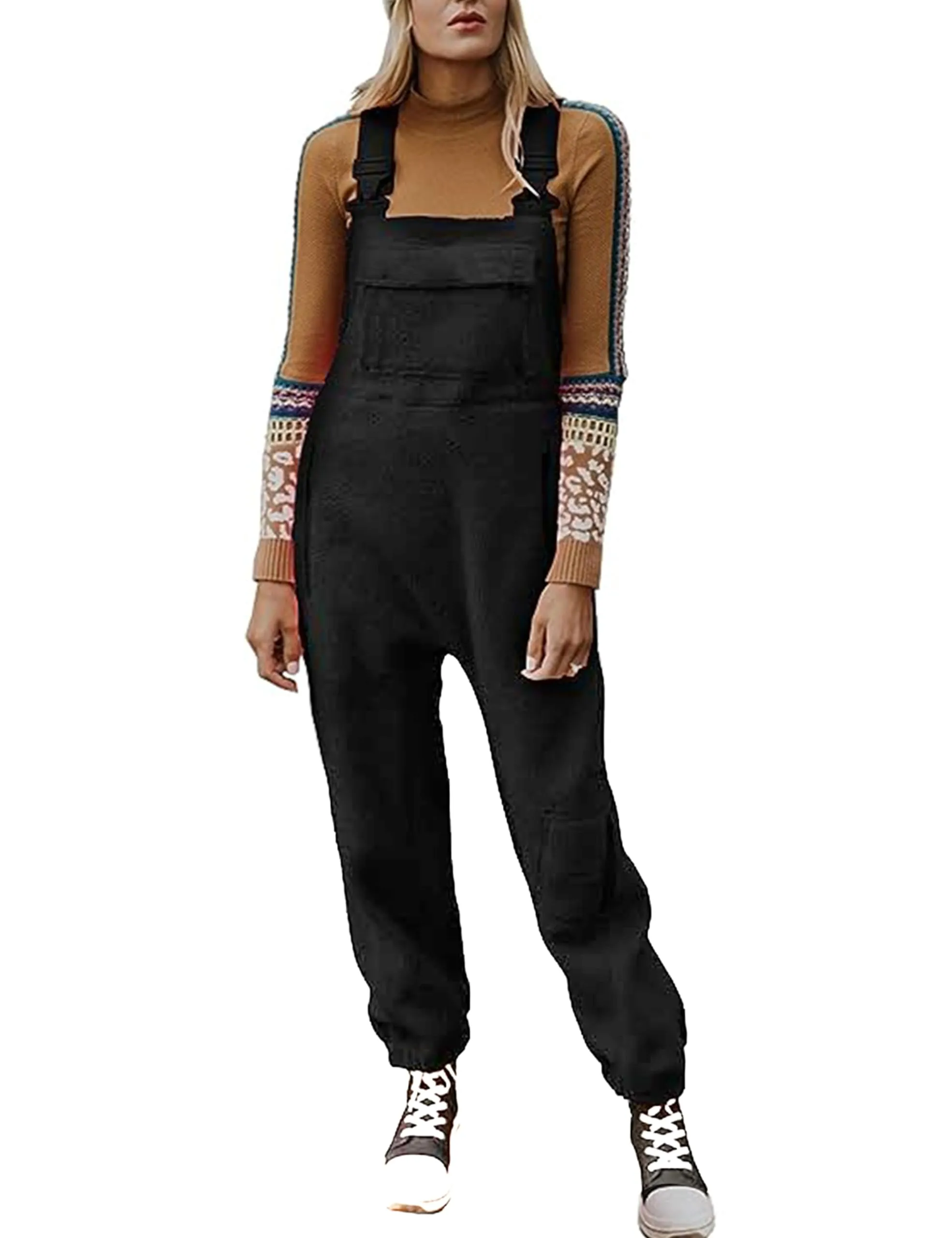 Christmas Sale 50% OFF - 2024 New Women's Fleece Warm Overalls Loose Casual Jumpsuits (Buy 2 Free Shipping)