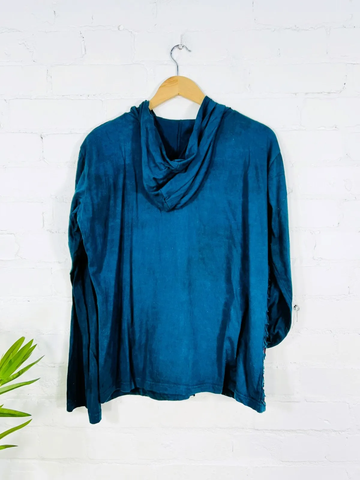 Circle Print Zip Hood Top