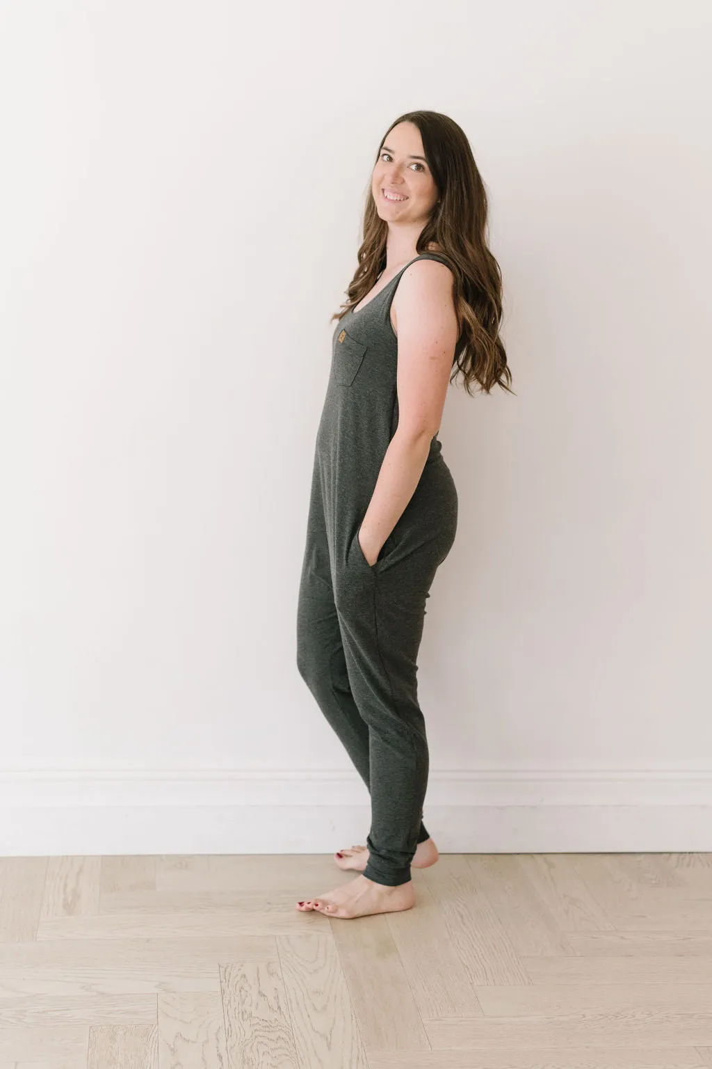 Coal Bamboo Tank Romper
