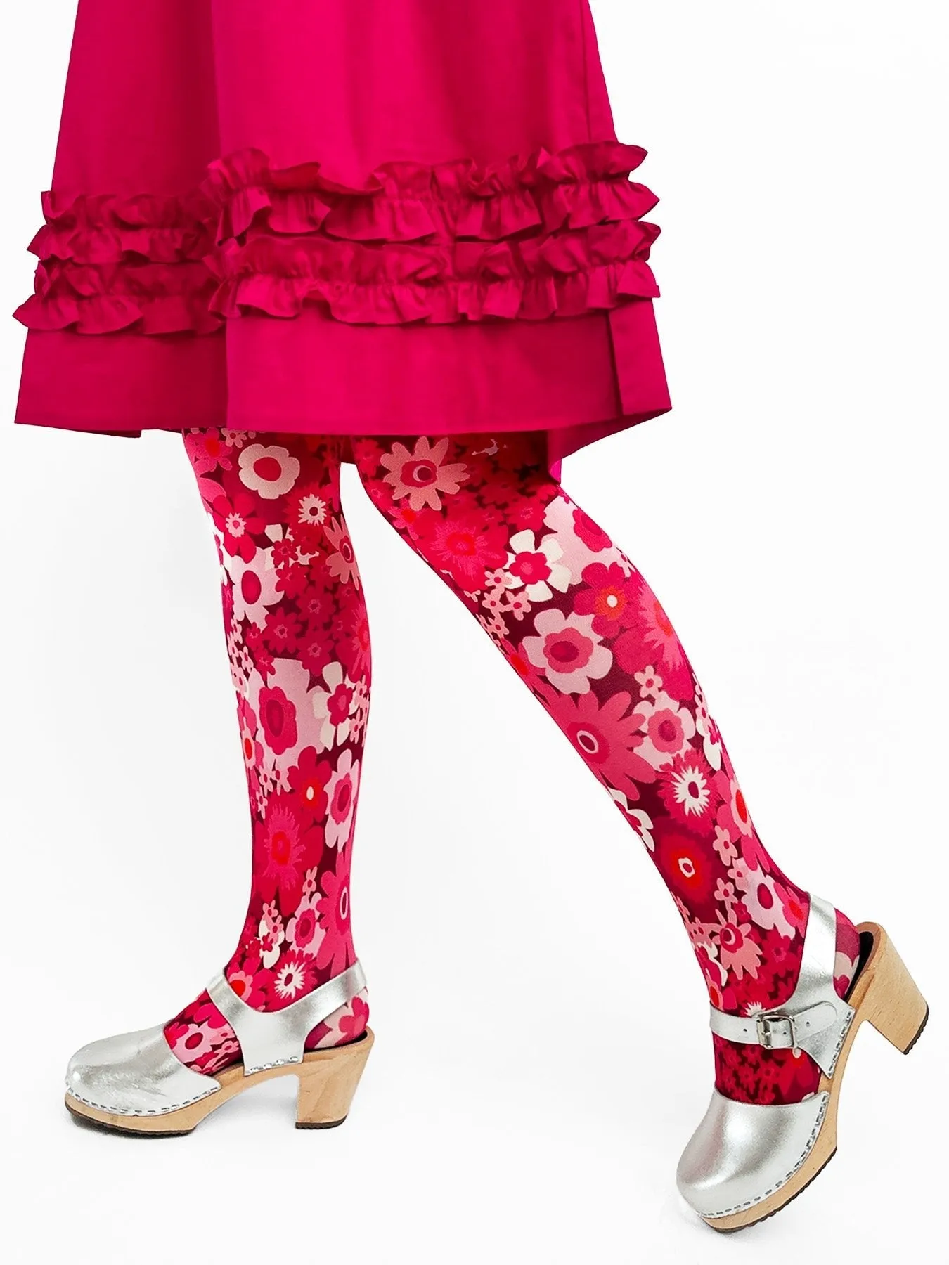 COCO tights Flower Power Burgundy