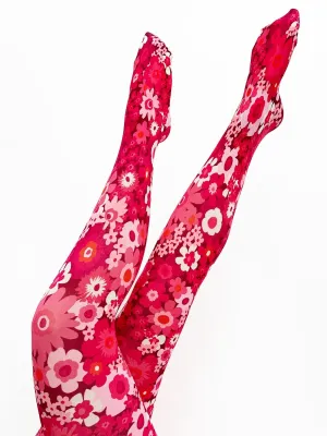 COCO tights Flower Power Burgundy