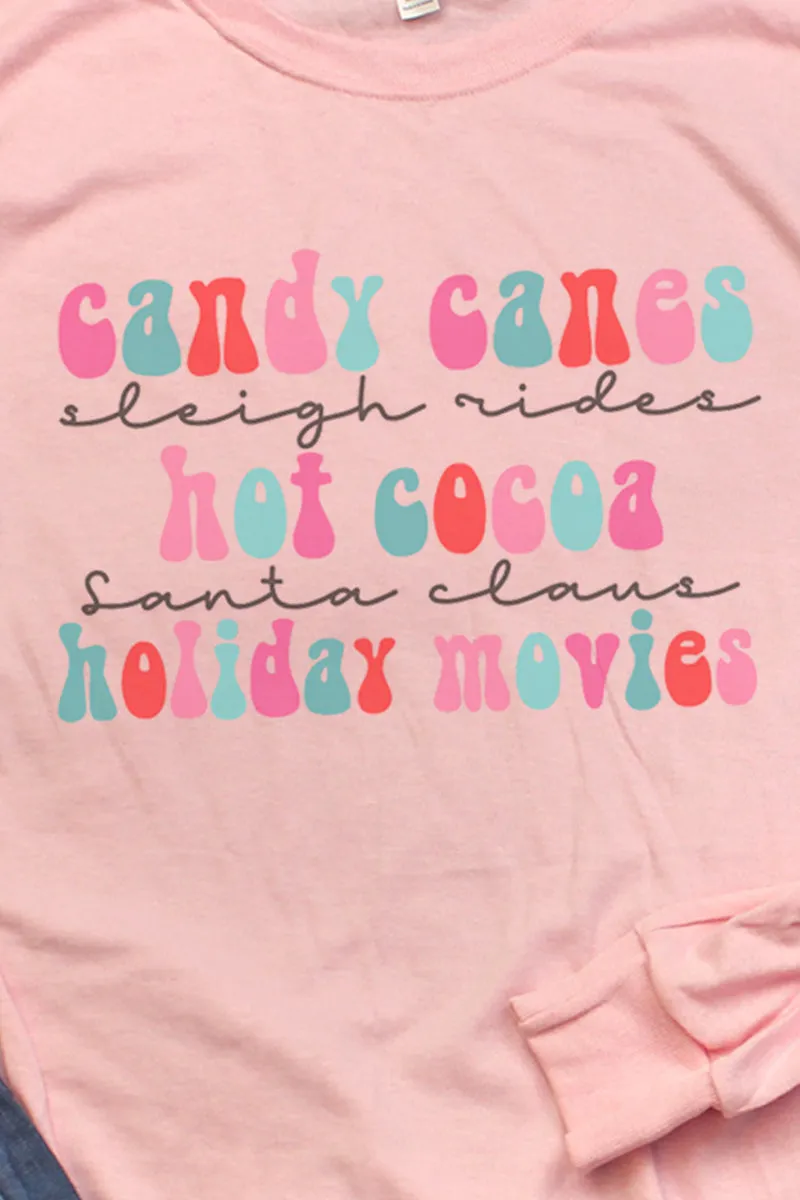 Colorful Christmas Favorite Things Unisex Dri-Power Long-Sleeve 50/50 Tee