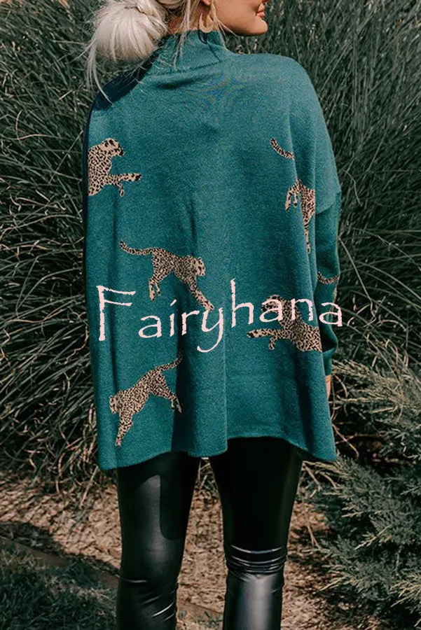 Cozy and Kind Leopard Slit Relaxed Sweatshirt
