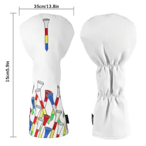 CRAFTSMAN COLORFUL GOLF TEES GOLF HEADCOVERS - WHITE