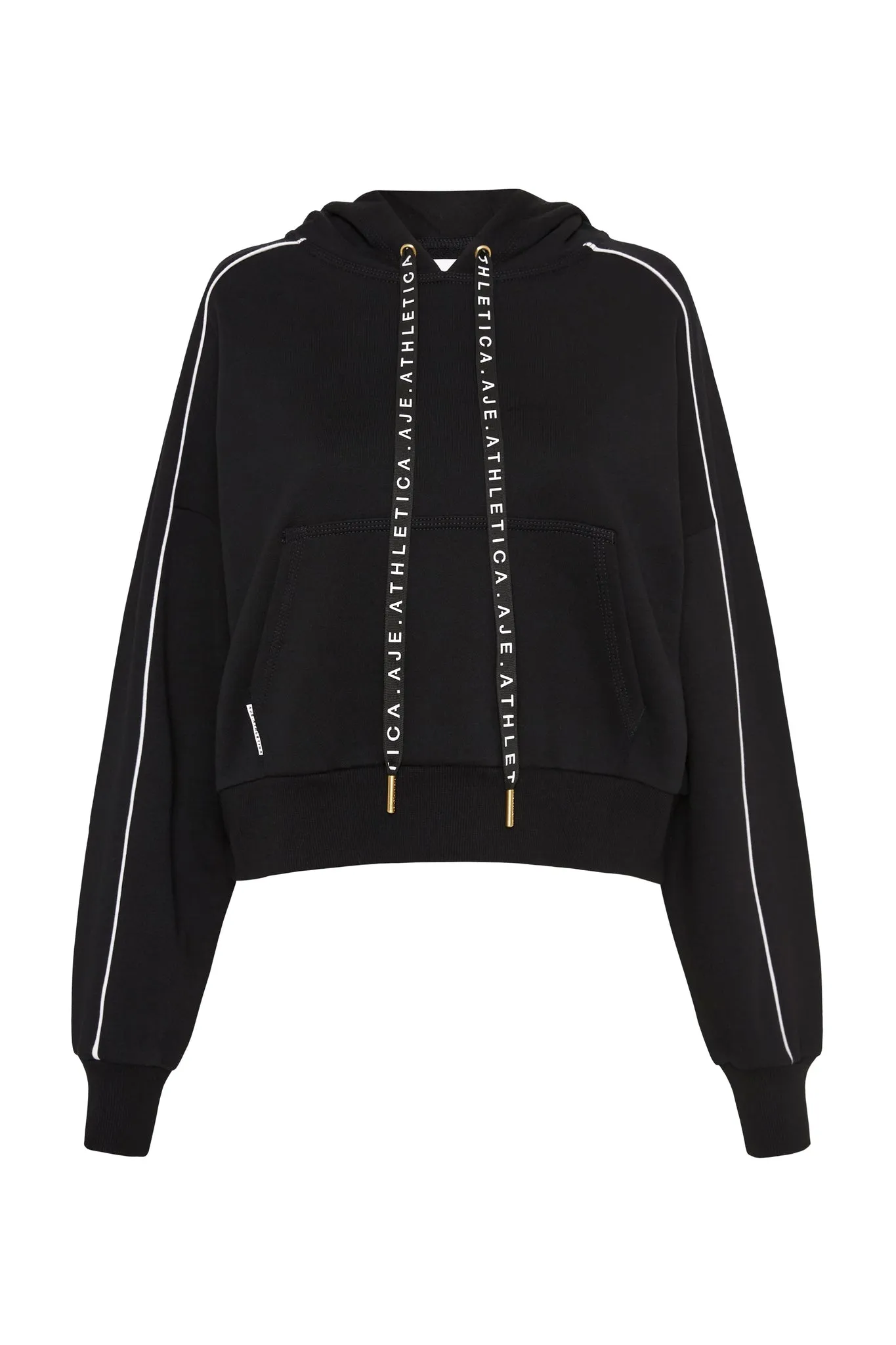 Cropped Essential Contrast Piping Hoodie 405