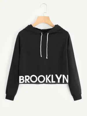 Cropped Hoddie Black Brooklyn